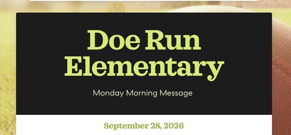 Doe Run Monday Morning Message 9.28.26