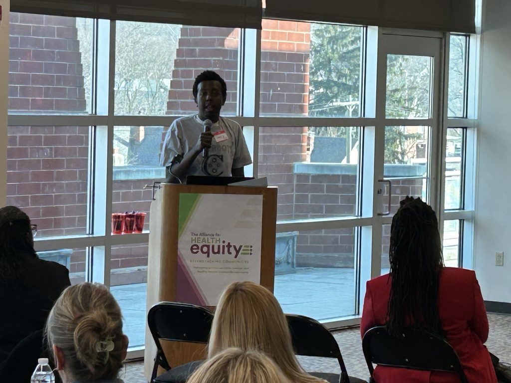 Student #2 addresses the Community Connections group