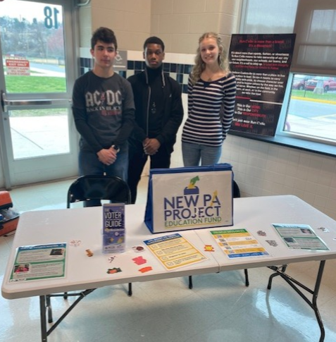 Picture of CASH students registering to vote #1