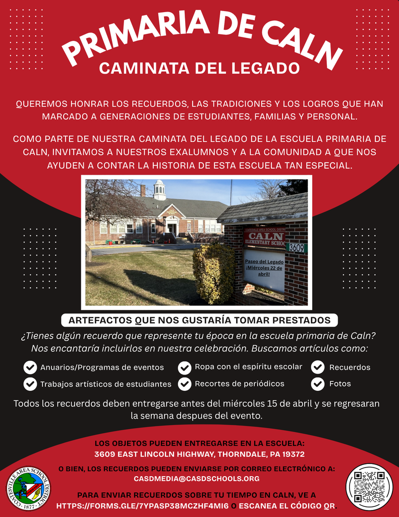 Caln Legacy Walk Memento Reminder (Spanish)