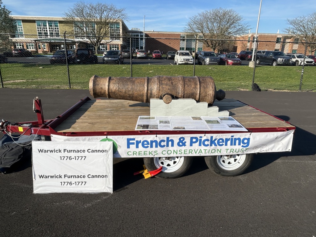 The Warwick Furnace Cannon on a trailer.