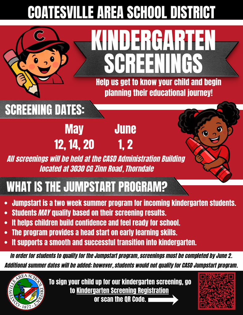 Kindergarten Screenings Reminder flyer (English)