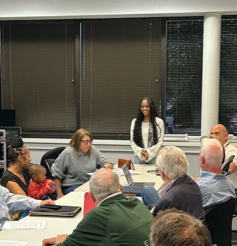 Angel Johnson recognized at the monthly Coatesville Community Education Foundation meeting #1.