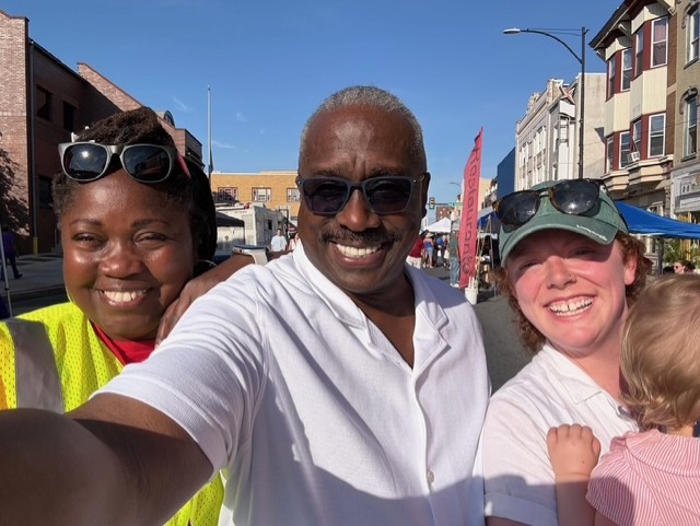 Representative Dan Williams with Dawn Mader of CASD and a citizen.