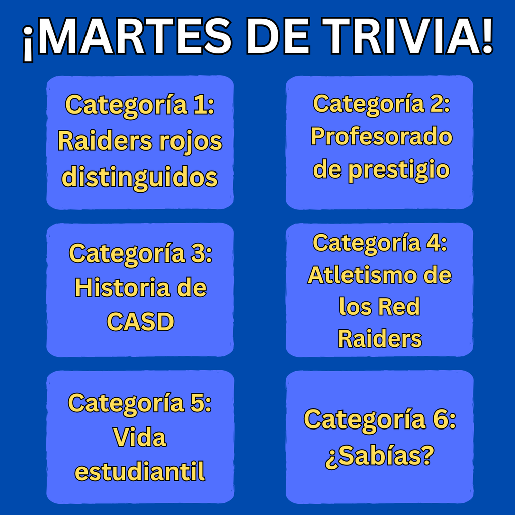 Trivia Tuesday Six Categories (Spanish)