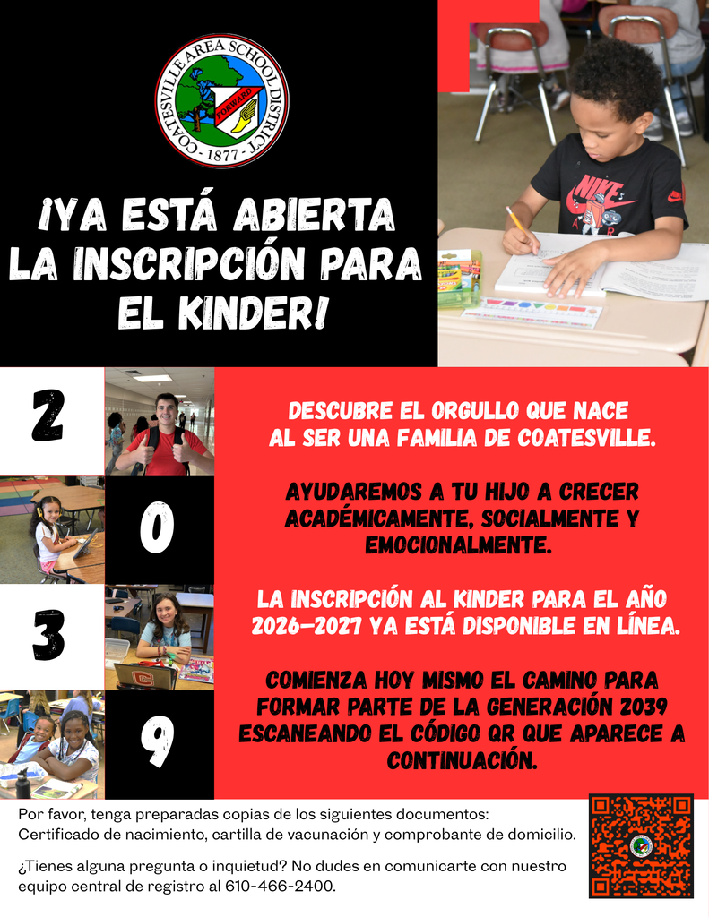 Kindergarten Registration for 2026-2027 (Spanish)