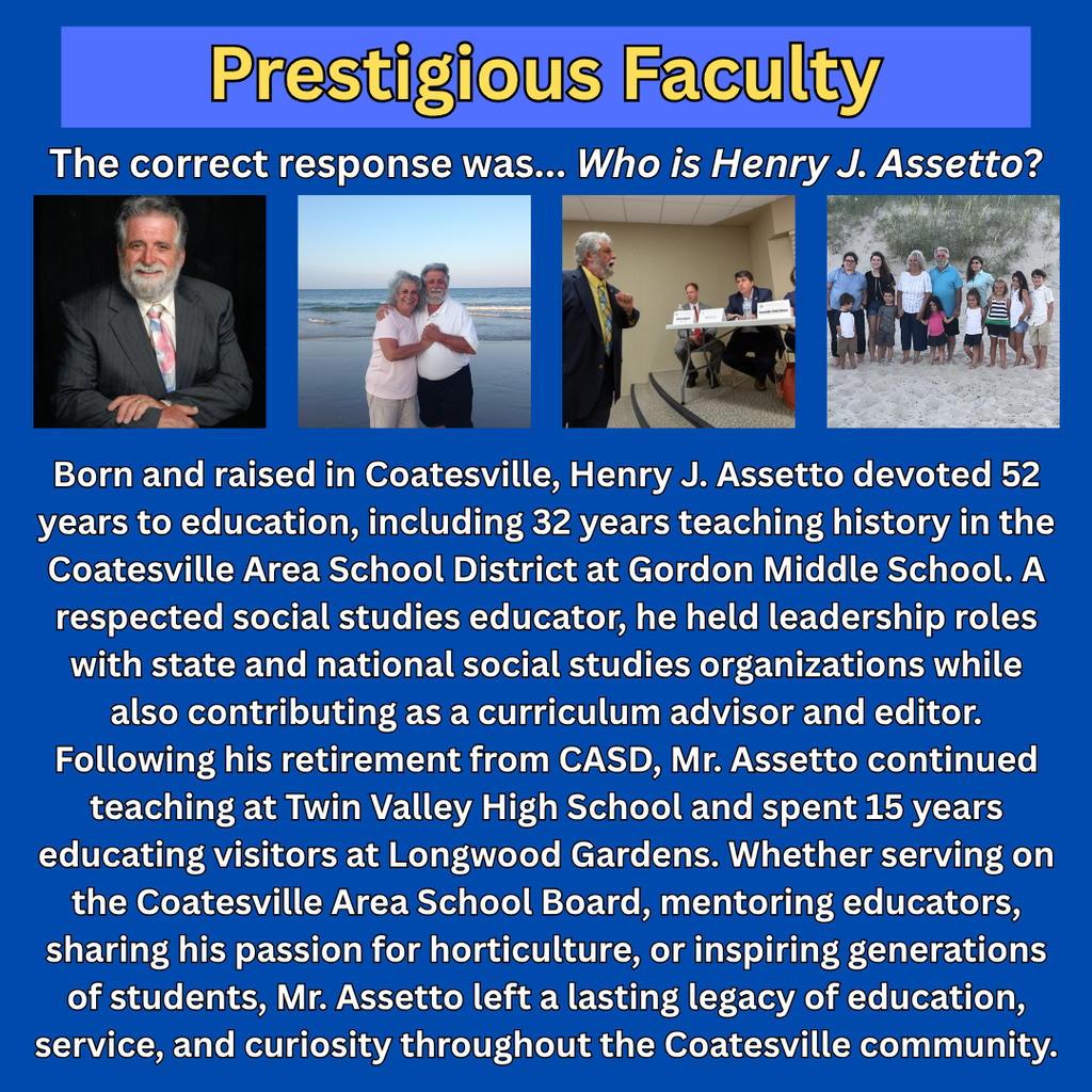 Tuesday Trivia--Week 2 Answer: Henry J. Assetto (English)