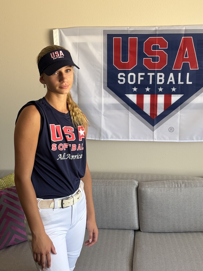 Summer Snapshots 2026 -- Hope Conrad playing softball for Team Freedom: Region 1