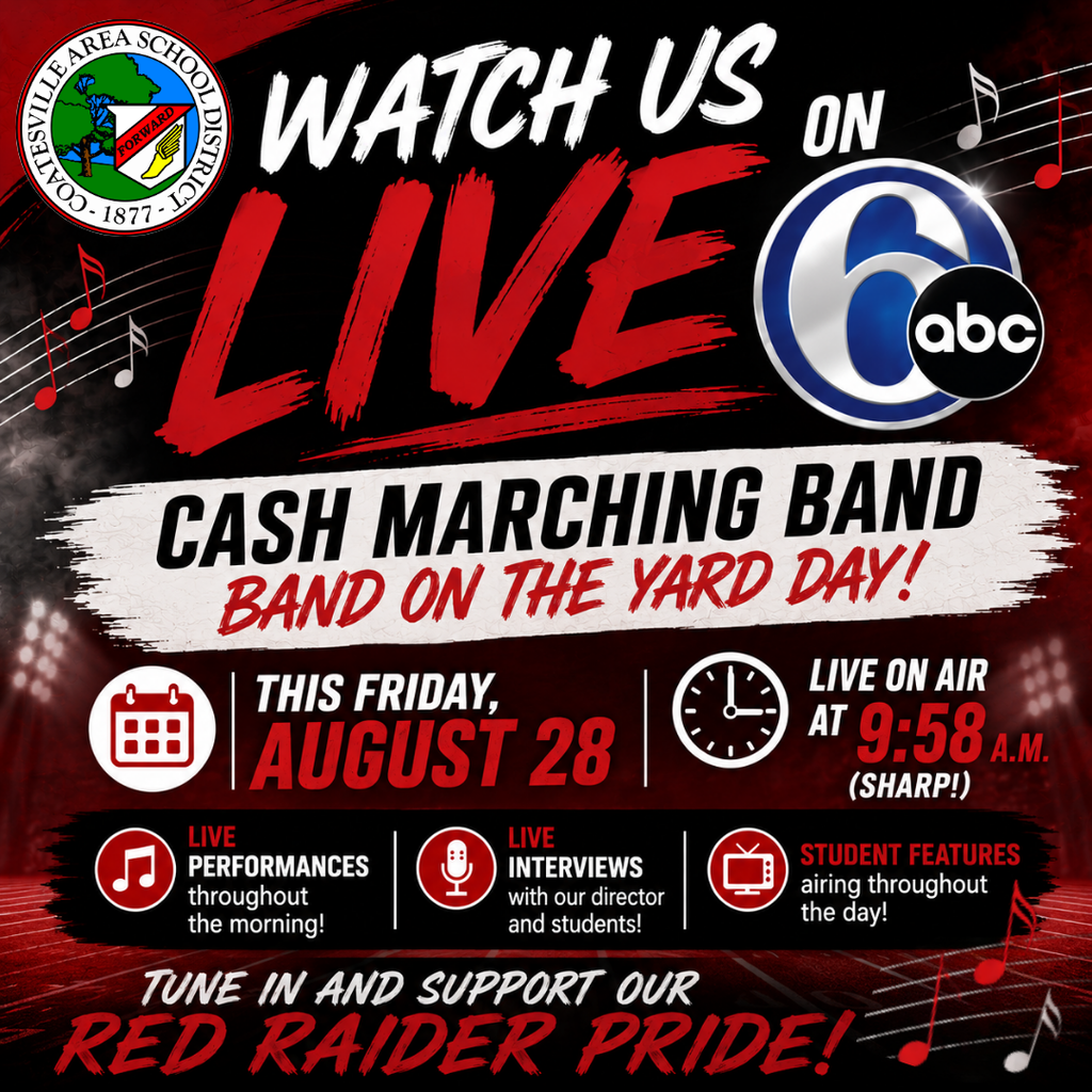 Red Raider Marching Band announcement that they will be performing live at 6ABC.