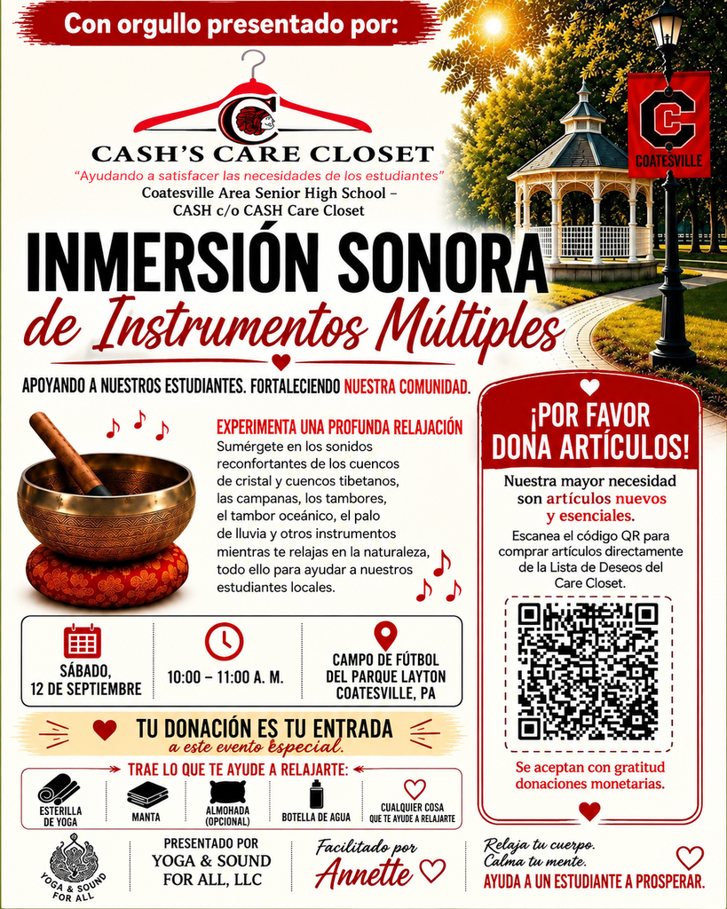 CASH Care Closet Sound Immersion flyer 2026 (Spanish)