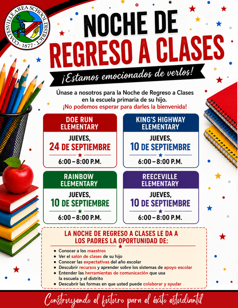 Elementary Back-to-School Night flyer (Spanish)