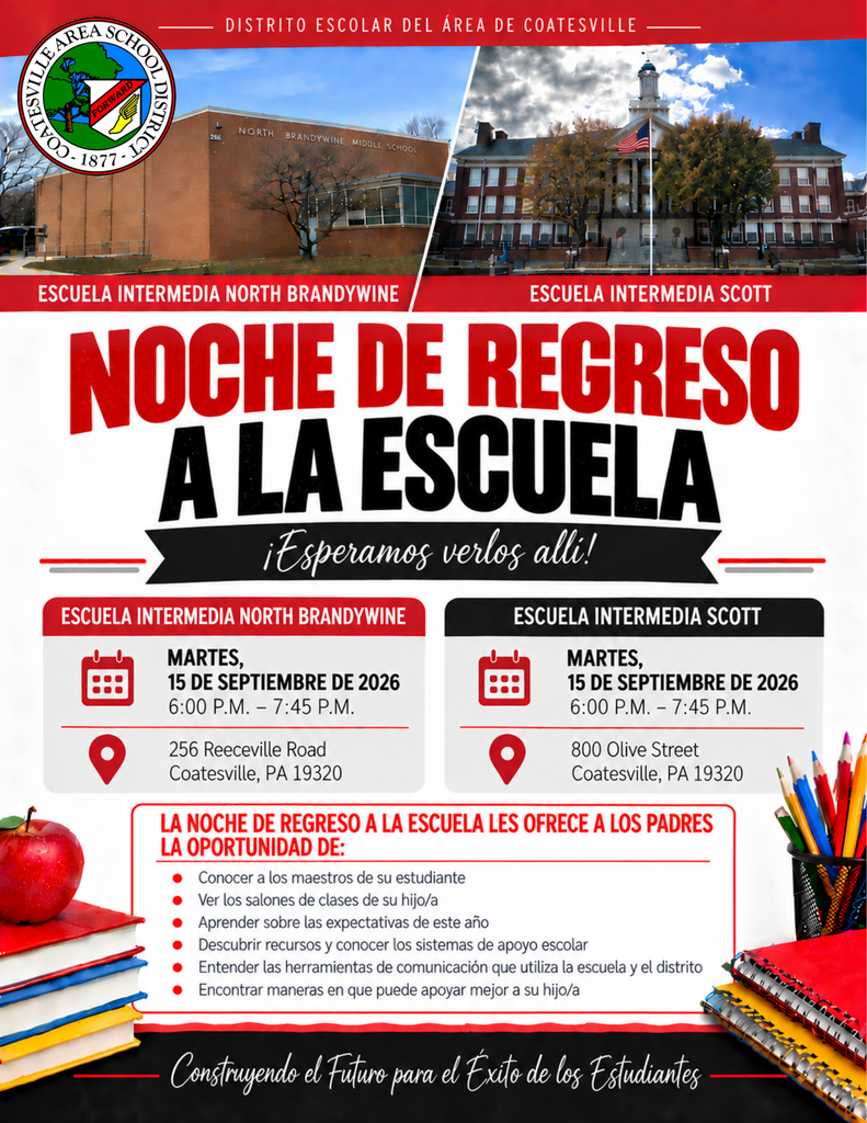 Middle School Back-to-School Night flyer 2026 (Spanish)