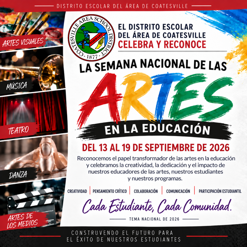 2026 National Arts in Education recognition graphic (Spanish)