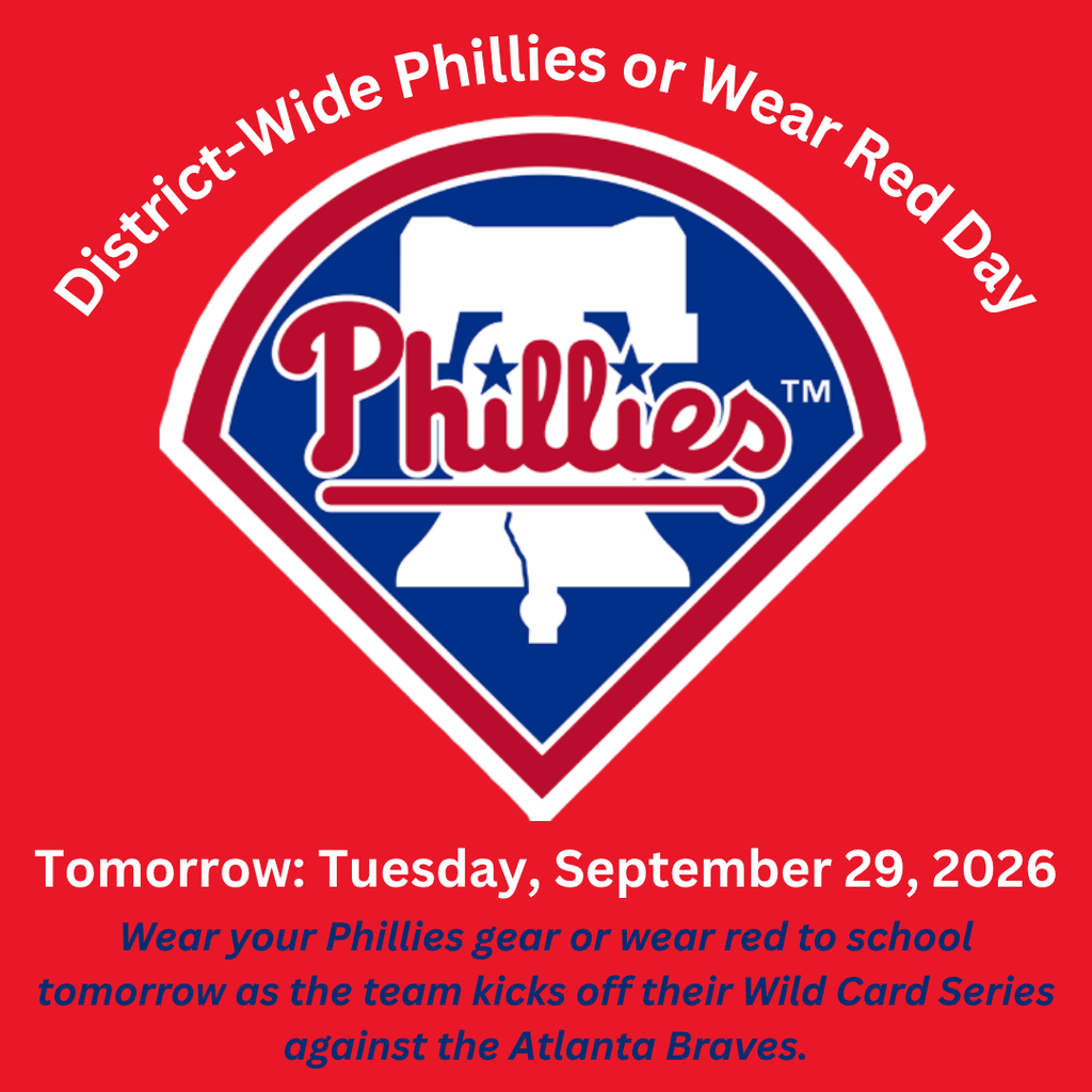 District-wide Phillies or Wear Red Day for Tuesday, September 26