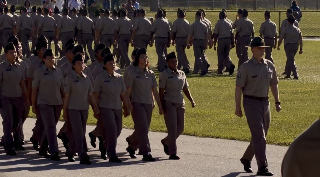 Fatima Gonzalez-Alpizar walking in formation.