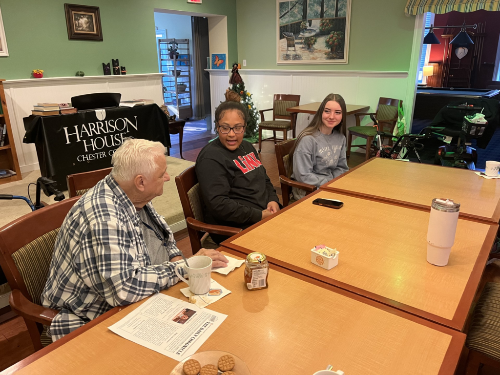 CASH Interact Club visits Harrison House on Wednesday, October 21, to visit residents and carve pumpkins pic#3
