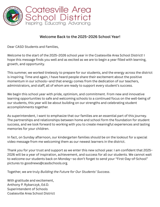 Welcome Back 2025-2026