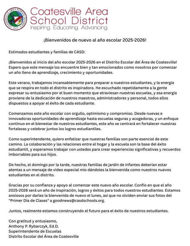 Welcome Back 2025-2026 (Spanish)