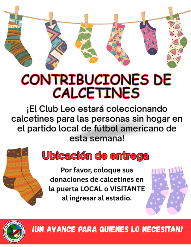 Leo Club Sock Donations_Spanish