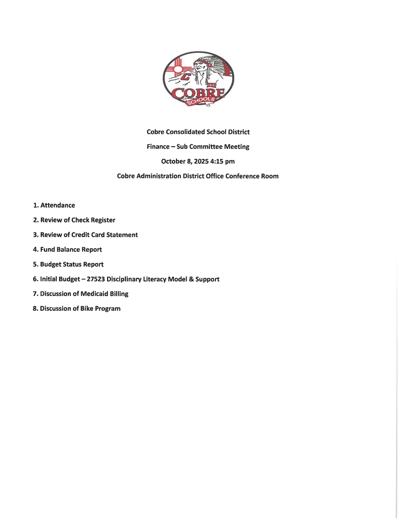 Finance Agenda
