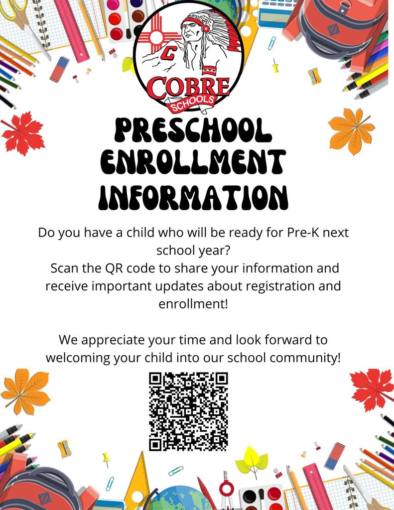 Preschool Enrollment Infomation flyer