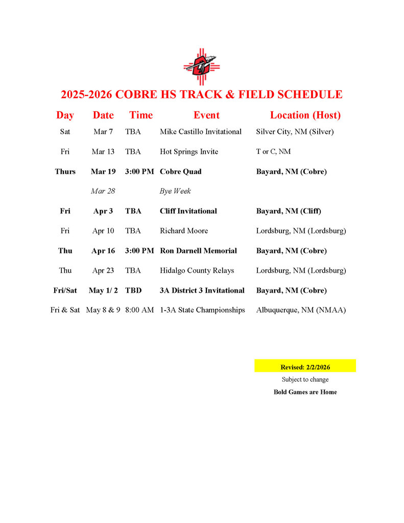 Track Schedule
