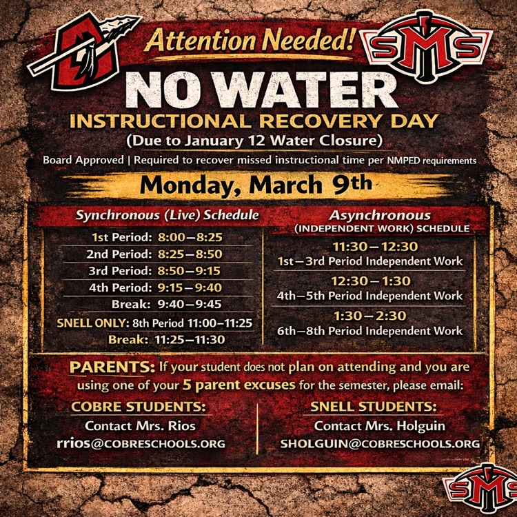 no water instructional day