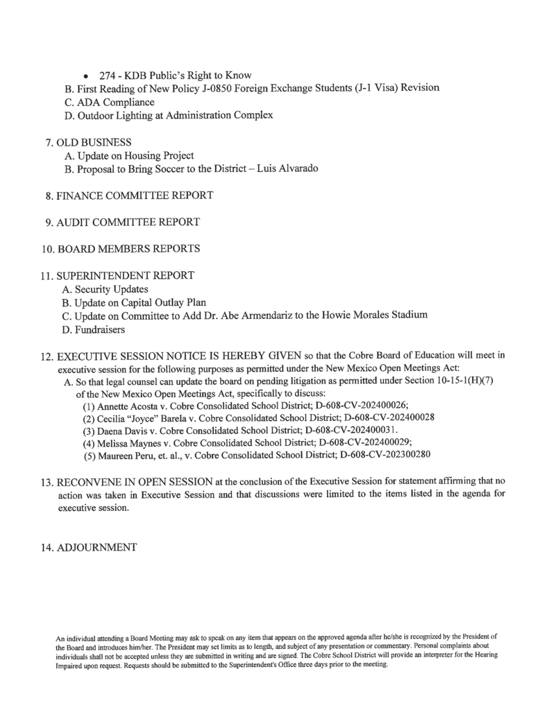 Agenda Page 2