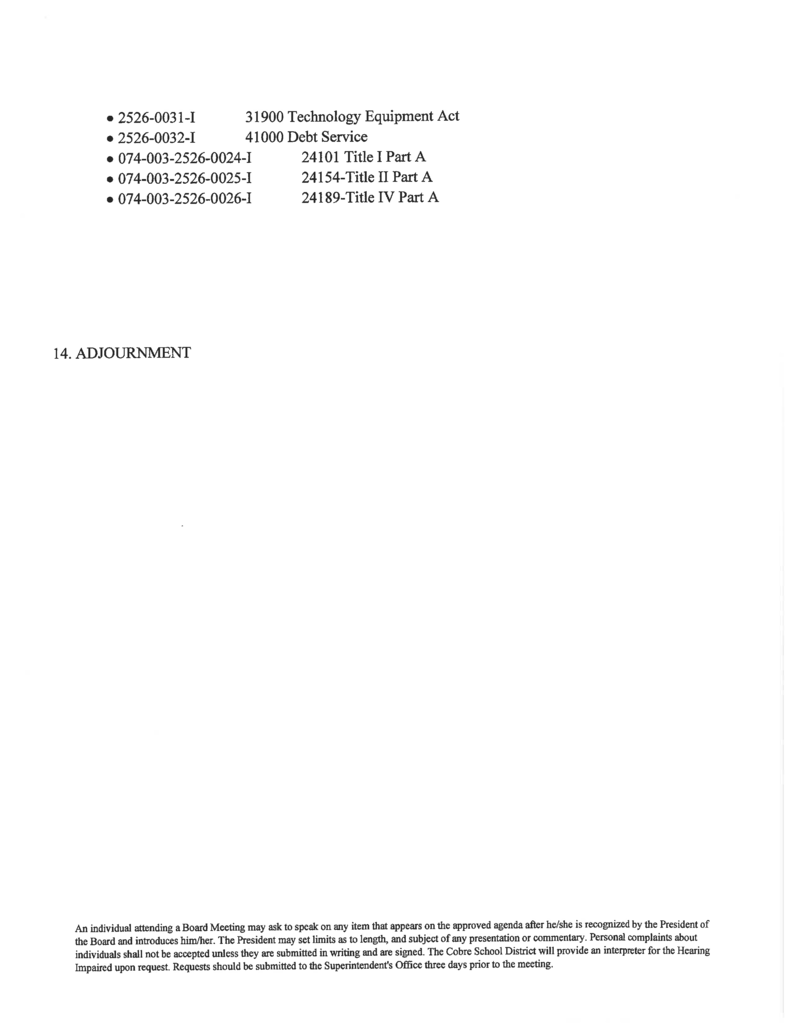 Agenda Page 2