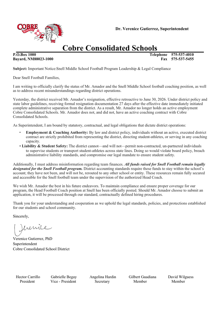 Football Letter