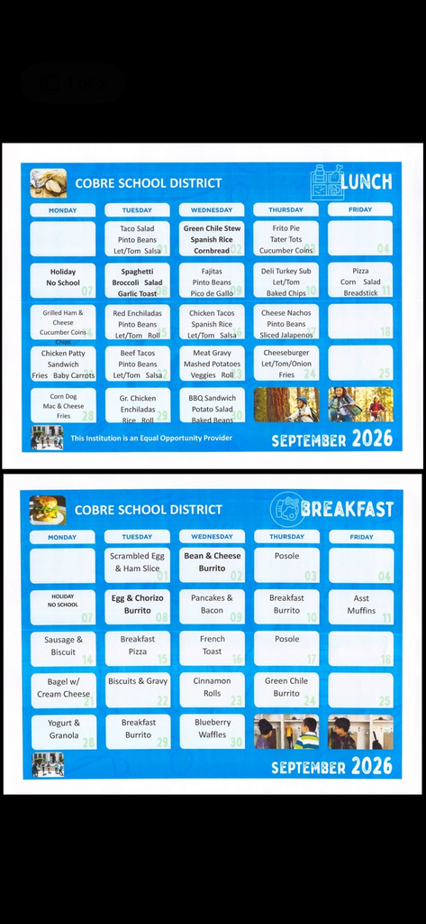 September menu