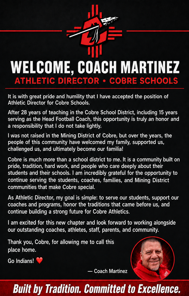 Welcome Coach Martinez!