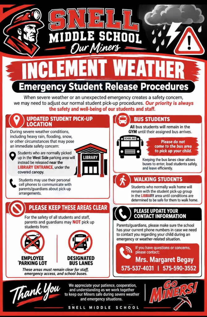 inclement weather only