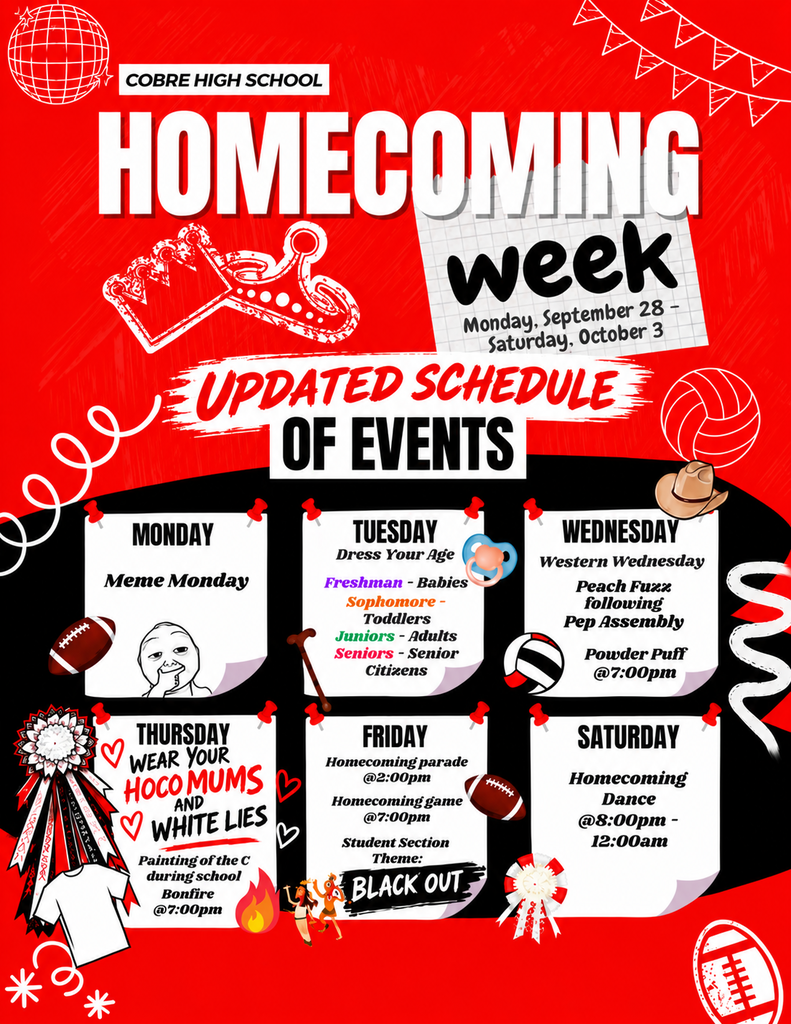 Updated HOCO Schedule
