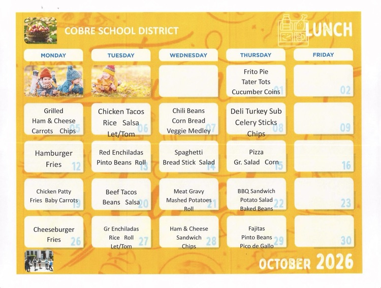 October menu