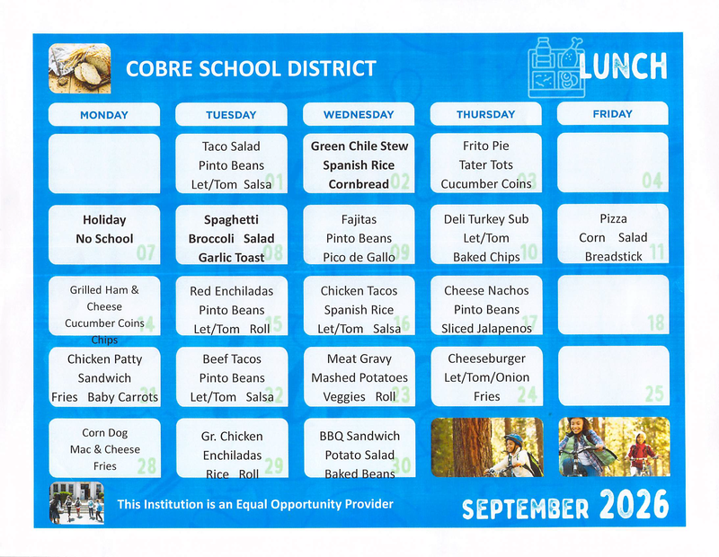 lunch menu