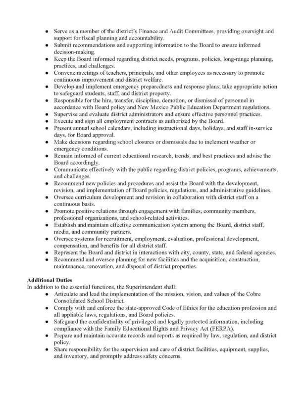 Superintendent Job Description Page2