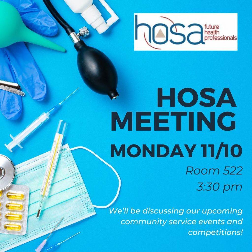 HOSA Meeting Announcement 11/10