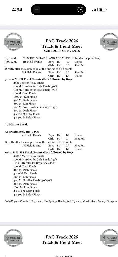 order of events May 1 PAC