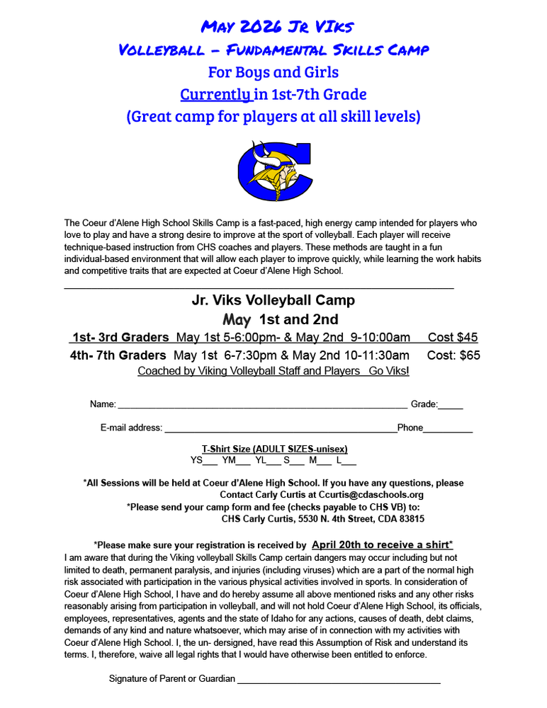 Volleyball Camp Information