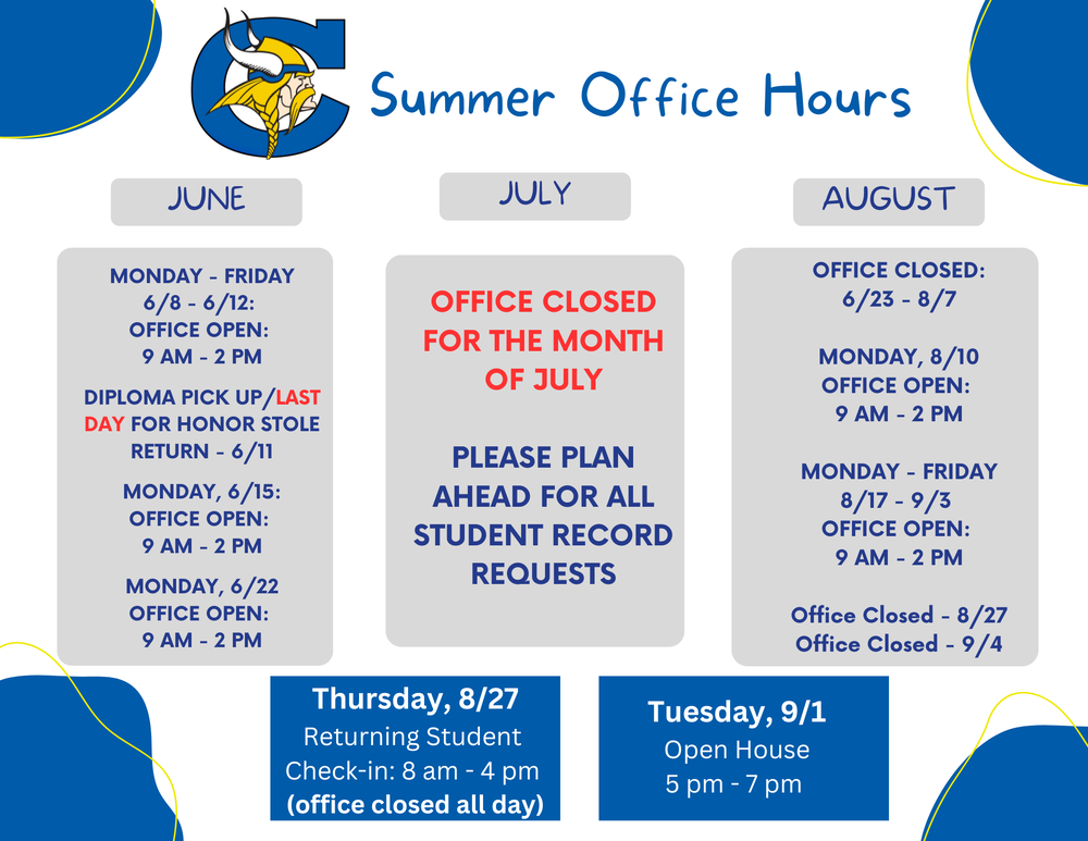 Office hours for CHS