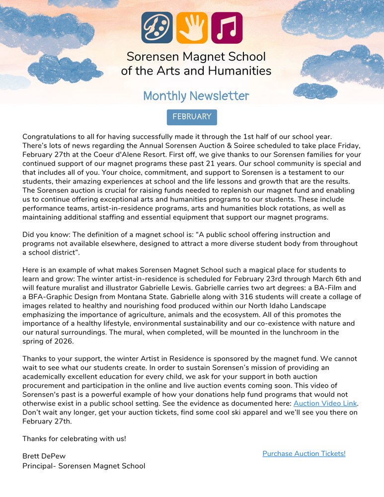 February Sorensen Newsletter