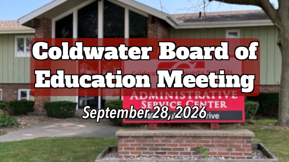 Coldwater Board of Education Meeting, 9/28/2026