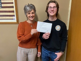 CHS Senior Evan Poradzisz, right, with CHS Guidance Counselor Carolyn Youssef