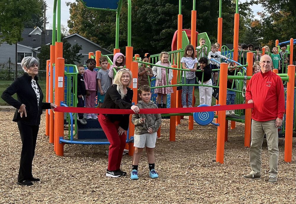Max Larsen Elementary playground ribbon cutting
