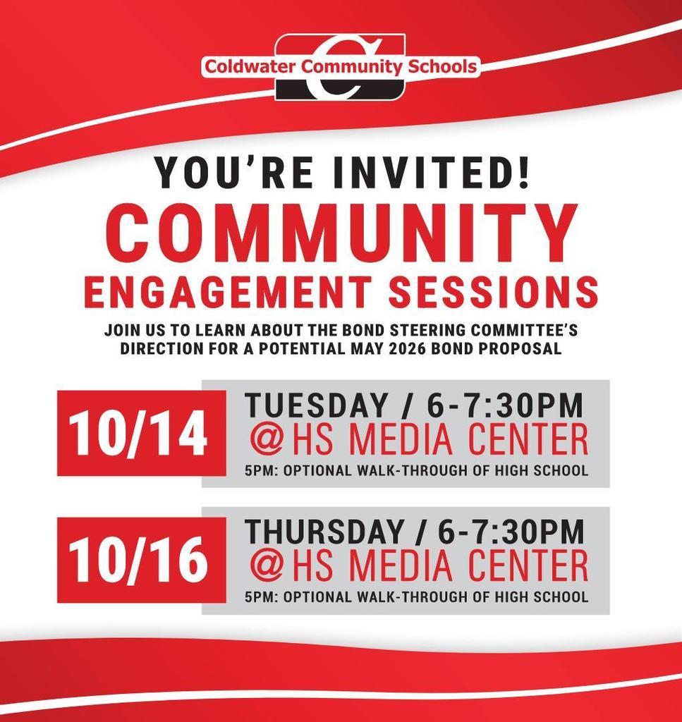 Invitation to Community Engagement Session for the HS Bond Steering Committee