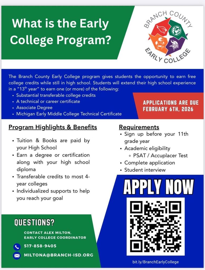 Early College information flyer