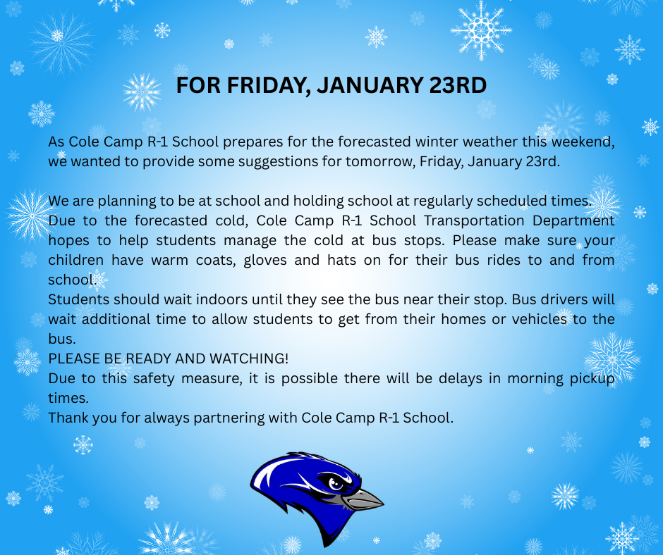 Transportation Information for January 23rd.