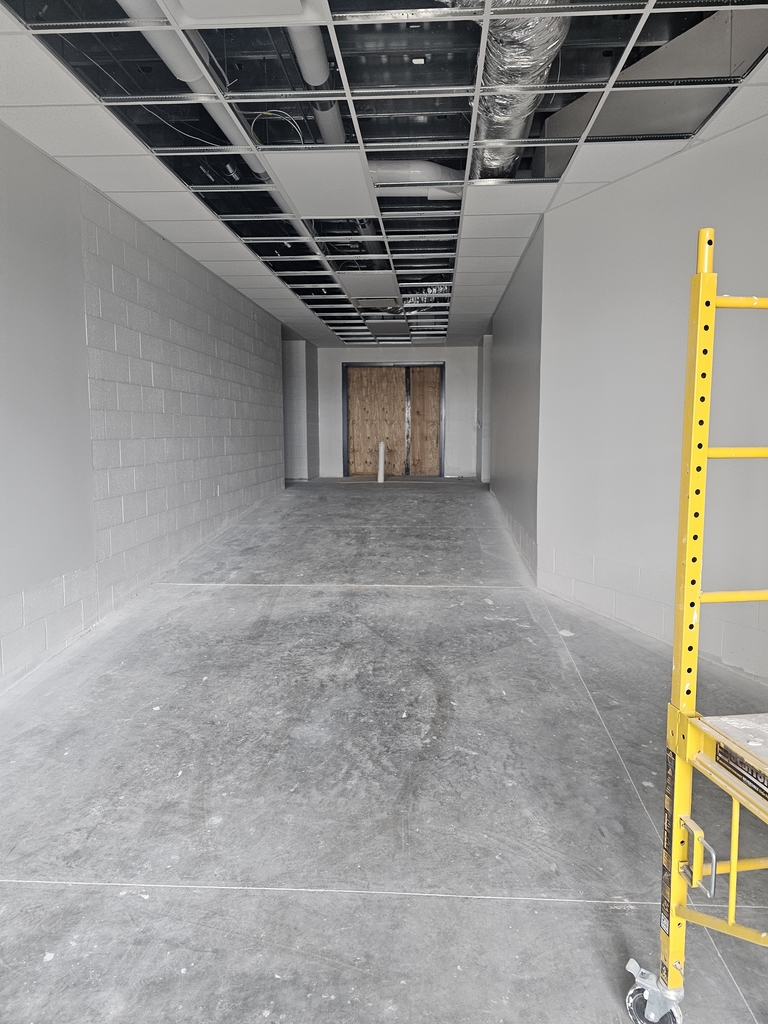 hallway that will connect to existing high school