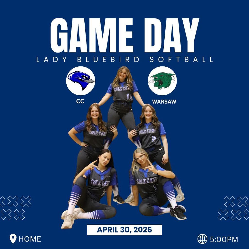 It is game day for the Lady Bluebird Softball team.  They will take on the Warsaw Lady Wildcats tonight at home.  Game time is 5:00 pm.  Good Luck Lady Bluebirds!